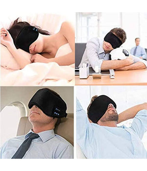 Mascherina Occhi Per Dormire Con Cuffie Wireless Integrate Bluetooth 5.0 Morbida         