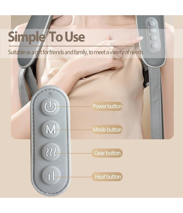 Massaggiatore Per Collo Schiena Spalle Gambe Calore Massaggiante Ricaricabile 5d         