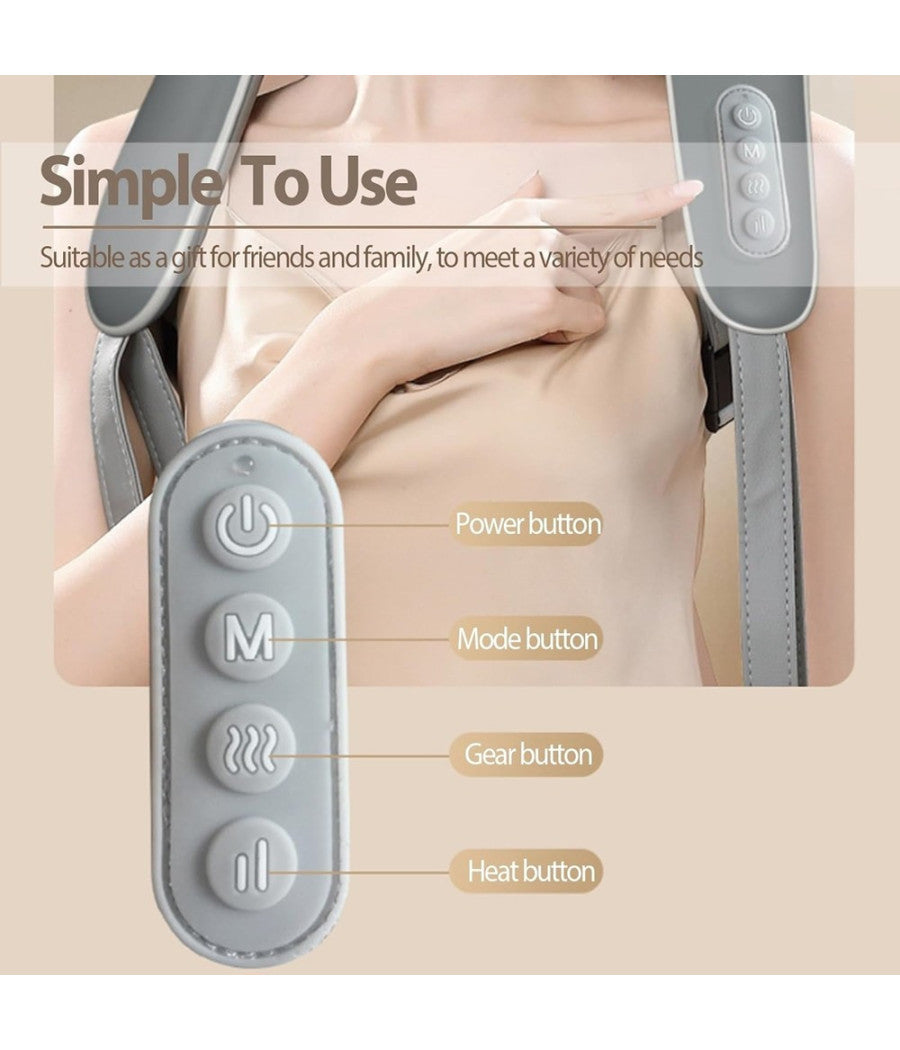 Massaggiatore Per Collo Schiena Spalle Gambe Calore Massaggiante Ricaricabile 5d         