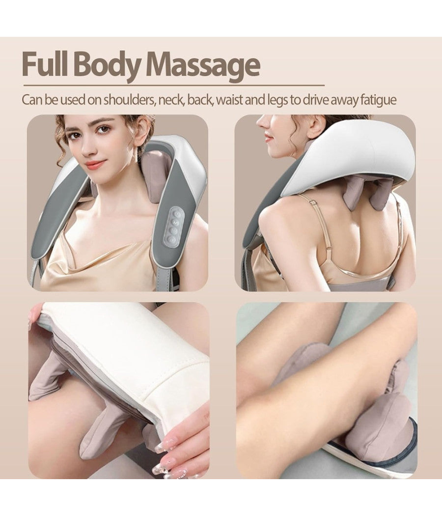 Massaggiatore Per Collo Schiena Spalle Gambe Calore Massaggiante Ricaricabile 5d         