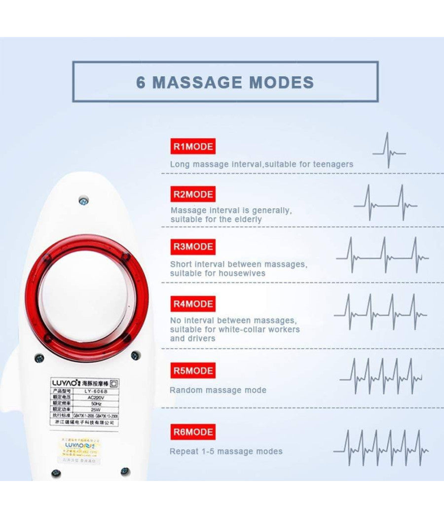 Massaggiatore Vibrante Delfino Rilassante Curativo Schiena Gambe Cervicale         