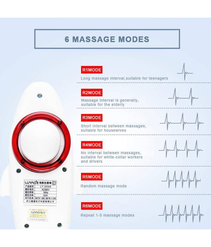 Massaggiatore Vibrante Delfino Rilassante Curativo Schiena Gambe Cervicale         