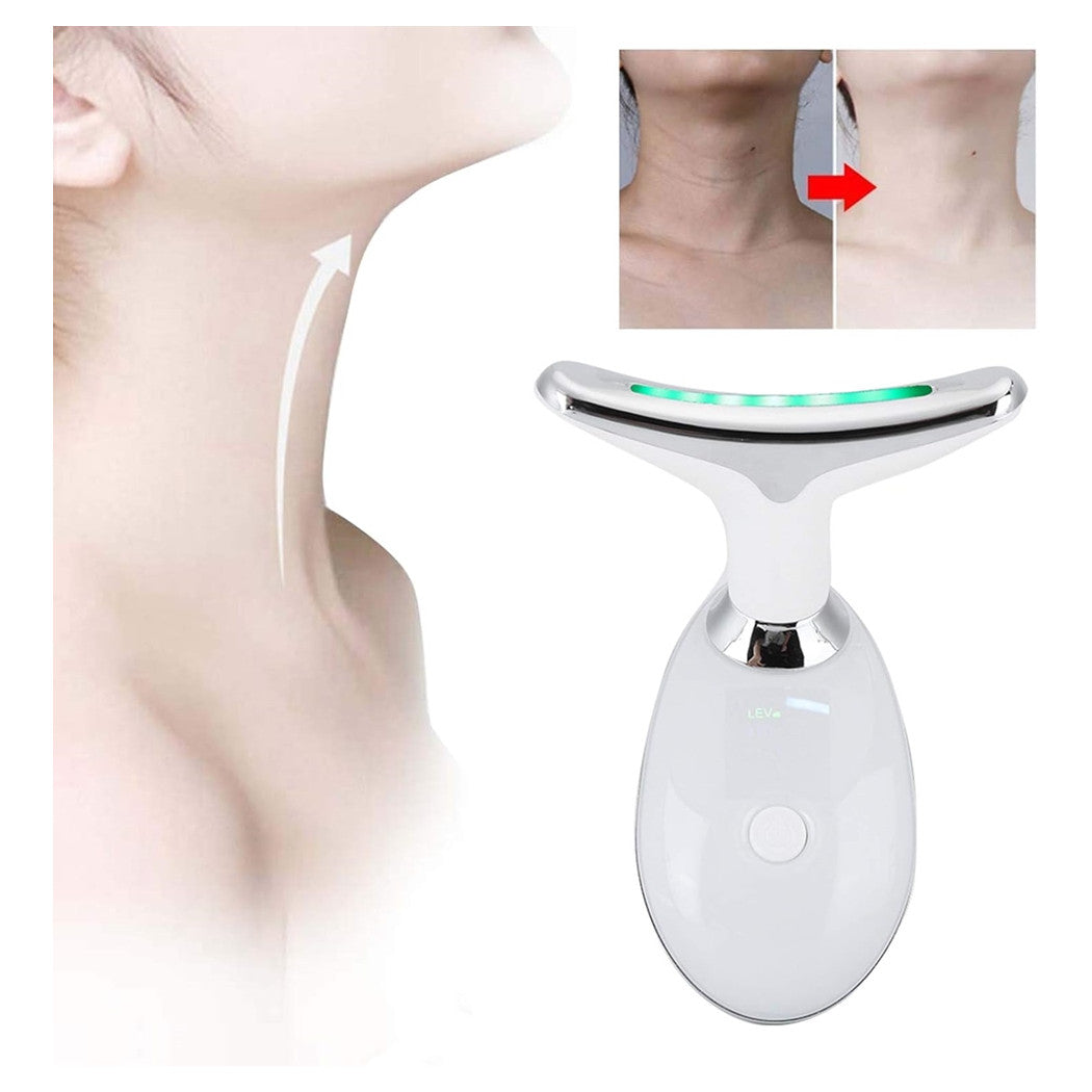 Trade Shop - Massaggiatore Viso Collo Fronte Dispositivo Facciale Ricaricabile 3 Modalità Usb         