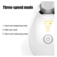 Trade Shop - Massaggiatore Viso Collo Fronte Dispositivo Facciale Ricaricabile 3 Modalità Usb         
