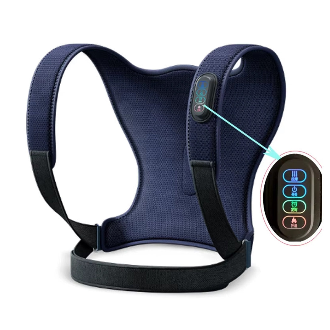 Trade Shop - Massaggiatore Wireless Riscaldante Per Schiena Spalle 3 Livelli Sollievo Dolore         