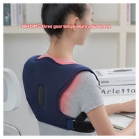 Trade Shop - Massaggiatore Wireless Riscaldante Per Schiena Spalle 3 Livelli Sollievo Dolore         