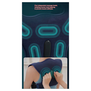 Trade Shop - Massaggiatore Wireless Riscaldante Per Schiena Spalle 3 Livelli Sollievo Dolore         