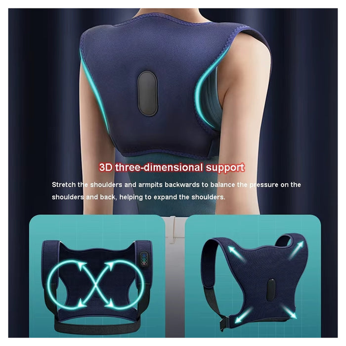 Trade Shop - Massaggiatore Wireless Riscaldante Per Schiena Spalle 3 Livelli Sollievo Dolore         