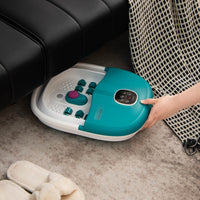 Massaggiatore pieghevole per piedi con riscaldamento, Vaschetta pediluvio con telecomando e 3 temperature-Massaggiatori