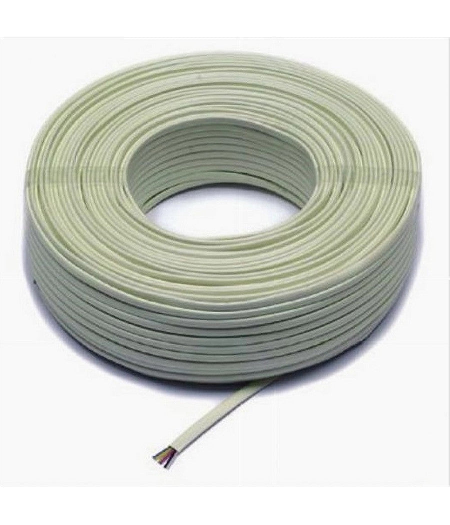 Matassa 100 Metri Cavo Telefonico 6c Piatto Con Rivestimento Colore Avorio 31430         