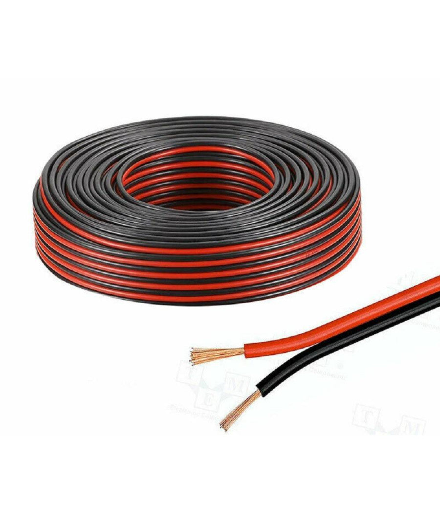 Matassa Cavo Audio 85mt Bipolare Per Impianto Stereo Casse Rosso E Nero 2x2,5 Mm         