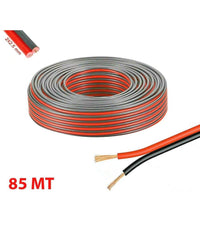 Matassa Cavo Audio 85mt Bipolare Per Impianto Stereo Casse Rosso E Nero 2x2,5 Mm         