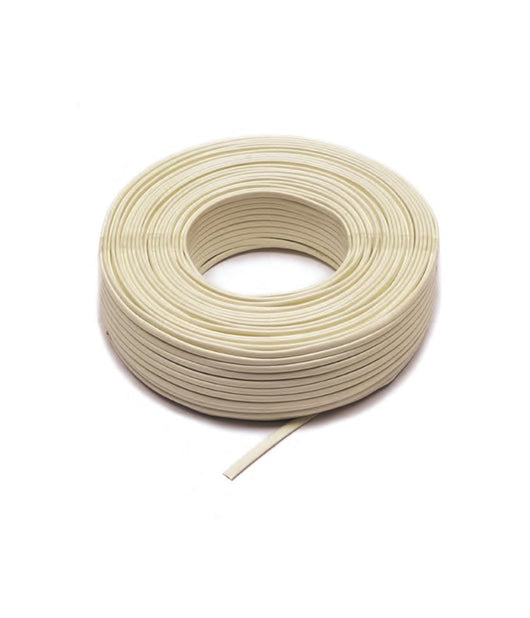Matassa Da 100mt Cavo Telefonico 4c Piatto Con Rivestimento Colore Avorio 31424         