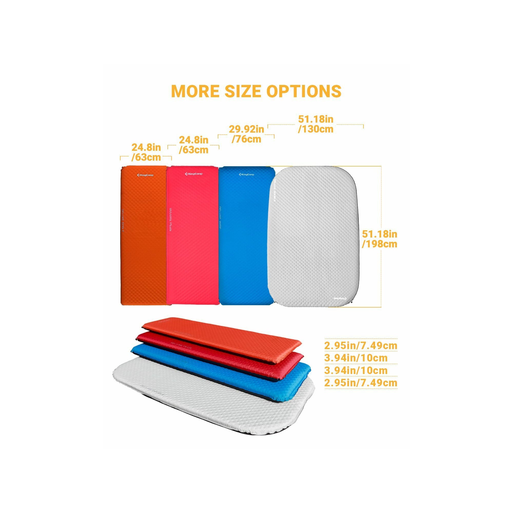 Materasso gonfiabile doppio - Kingcamp - Grigio - Borsa da trasporto inclusa - 198 x 130 cm