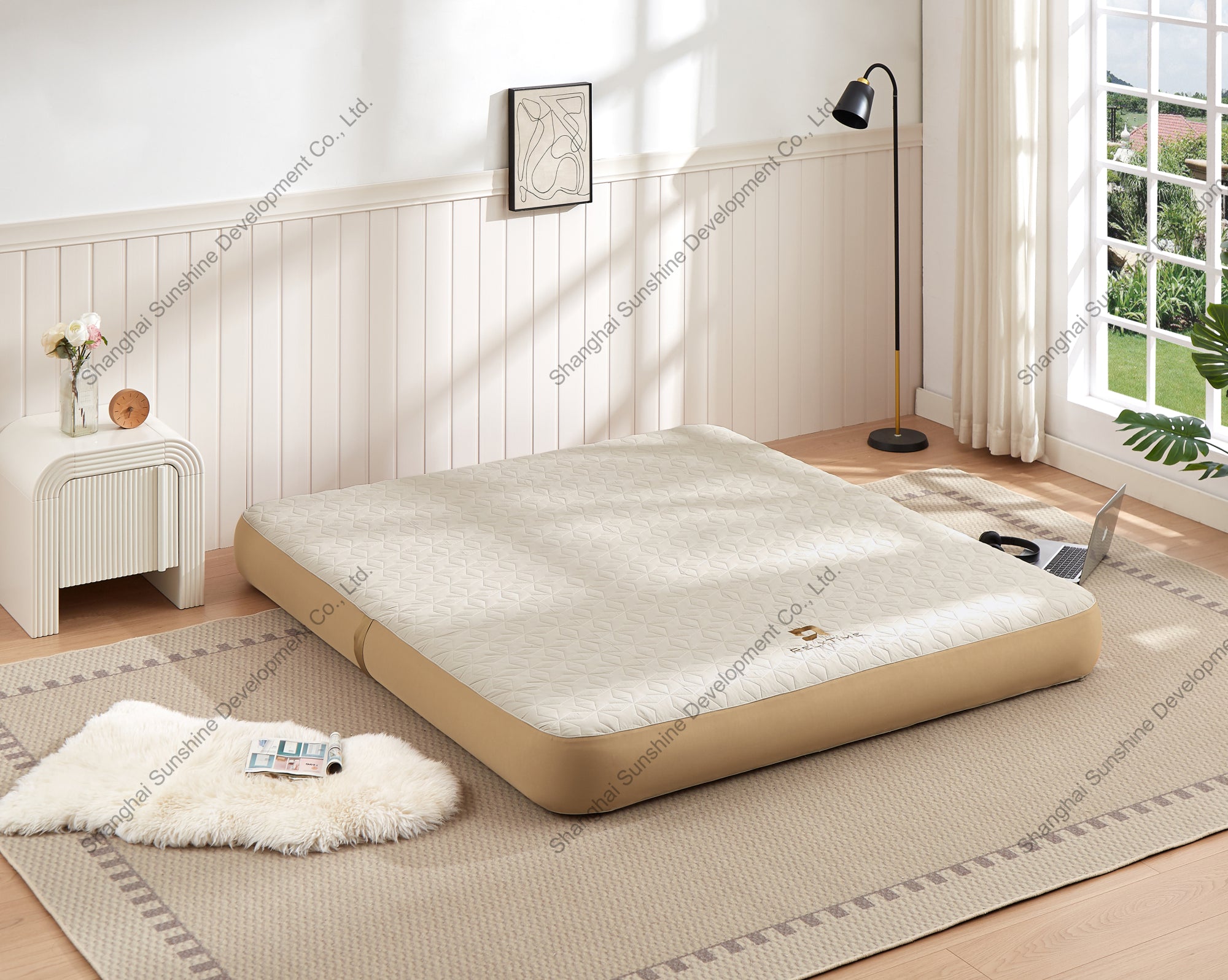 Materasso gonfiabile - RELXTIME - Modello Queen - In Dropstich - 200 x 180 x 20 cm