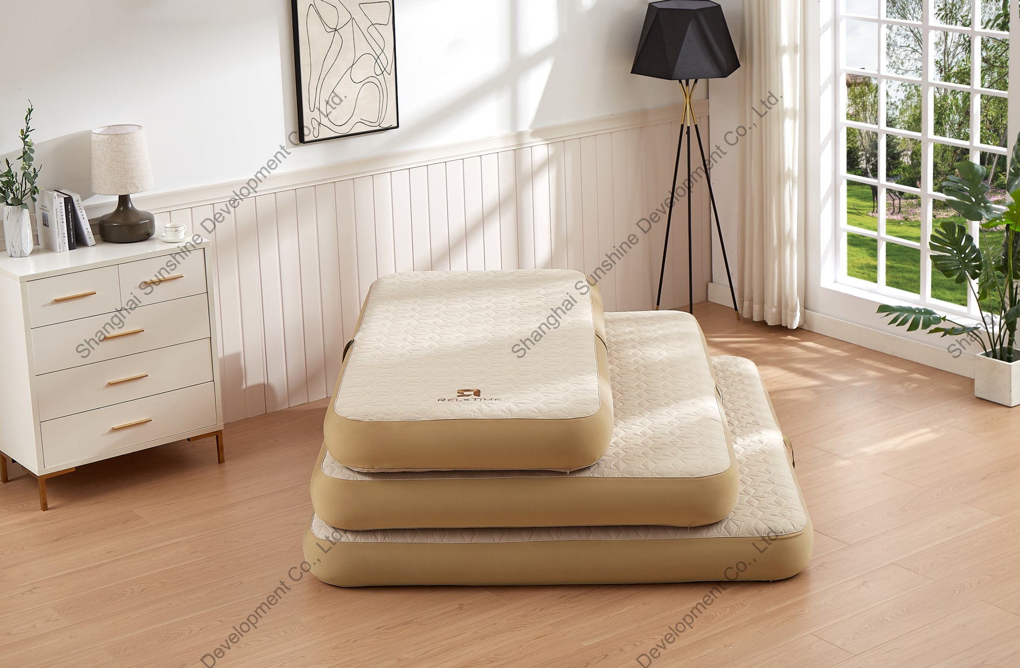 Materasso gonfiabile - RELXTIME - Modello Queen - In Dropstich - 200 x 180 x 20 cm