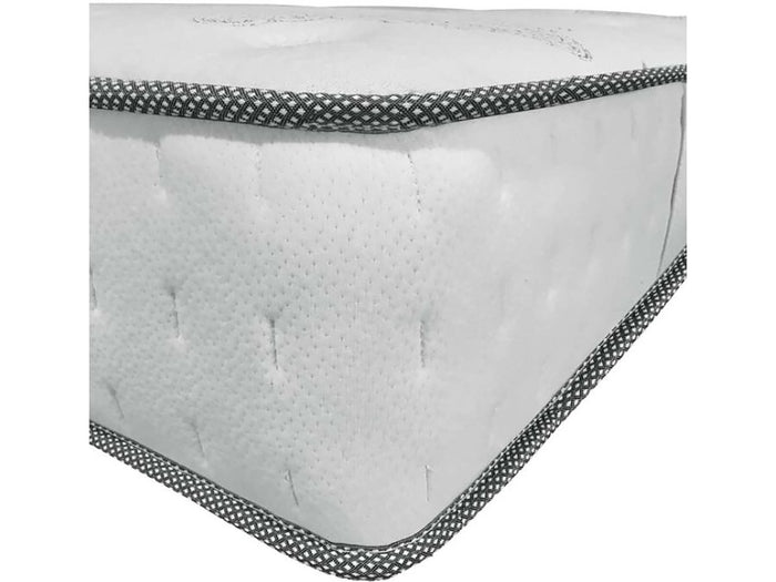 Materasso a molle e memory foam "Josey" - 90 x 190 cm - Bianco / Grigio