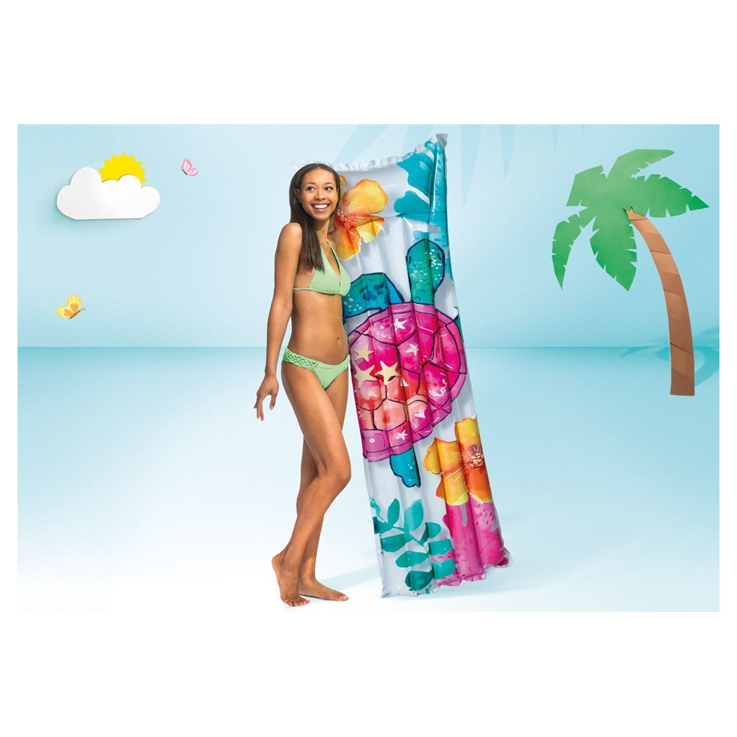 Trade Shop - Materassino Ad Aria Gonfiabile Galleggiante Fantasia Florale Tropicale 183x69cm 019961 -