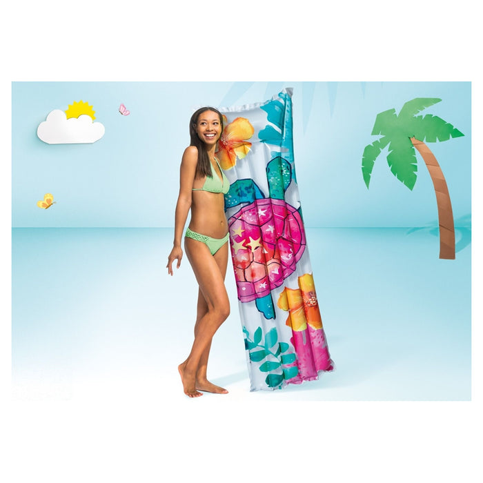Trade Shop - Materassino Ad Aria Gonfiabile Galleggiante Fantasia Florale Tropicale 183x69cm 019961 -
