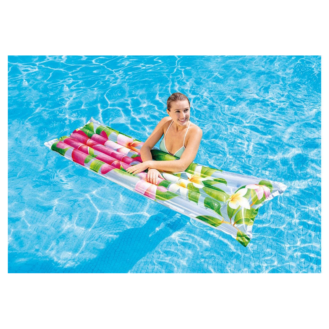 Trade Shop - Materassino Ad Aria Gonfiabile Galleggiante Fantasia Florale Tropicale 183x69cm 019961 -