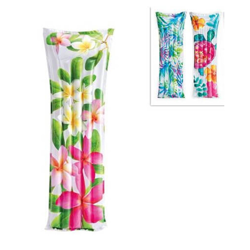 Trade Shop - Materassino Ad Aria Gonfiabile Galleggiante Fantasia Florale Tropicale 183x69cm 019961 -