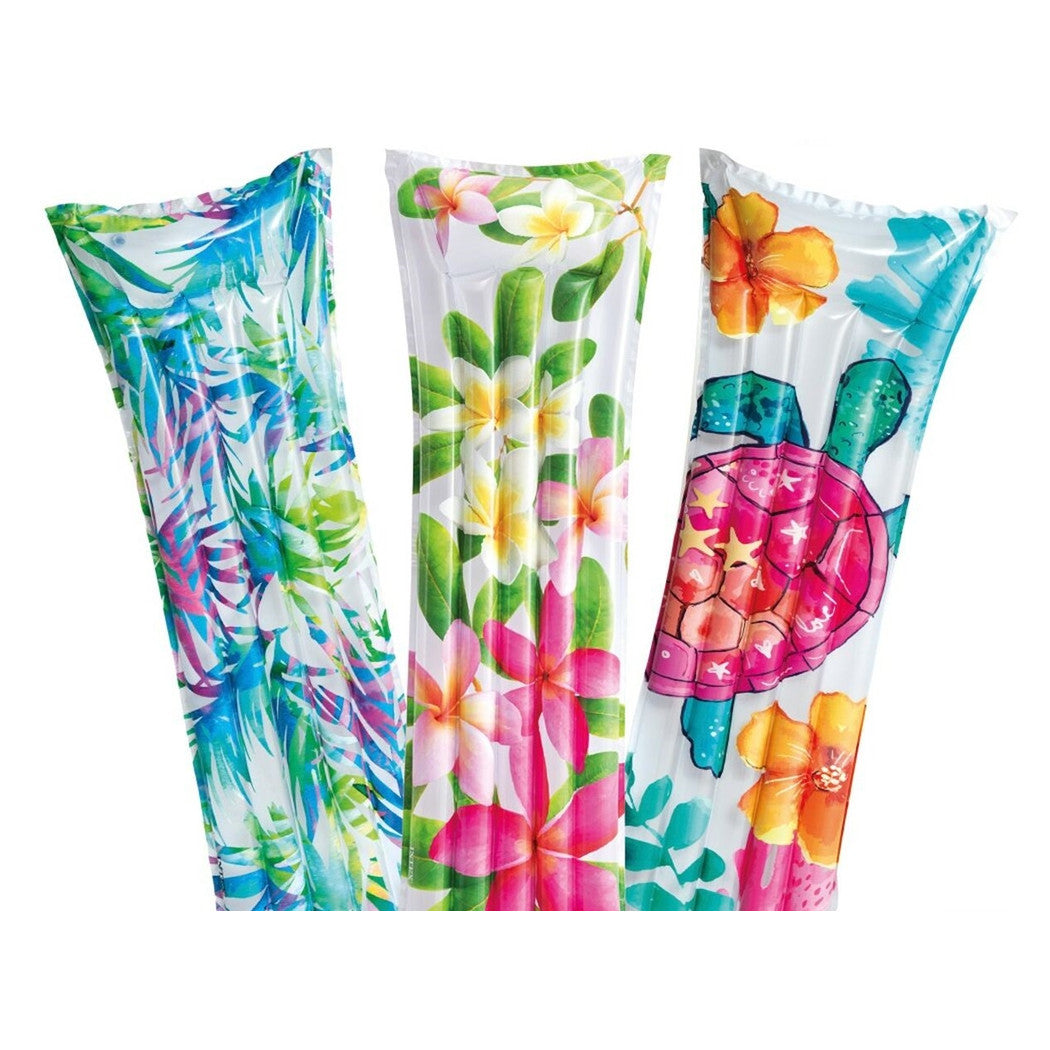 Trade Shop - Materassino Ad Aria Gonfiabile Galleggiante Fantasia Florale Tropicale 183x69cm 019961 -