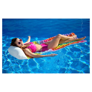 Trade Shop - Materassino Arrotolabile Fashion Rainbow Dreams Arcobaleno Con Cuscino Forma Nuvola 44107 -