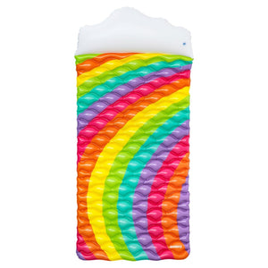 Trade Shop - Materassino Arrotolabile Fashion Rainbow Dreams Arcobaleno Con Cuscino Forma Nuvola 44107 -