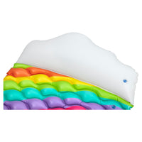 Trade Shop - Materassino Arrotolabile Fashion Rainbow Dreams Arcobaleno Con Cuscino Forma Nuvola 44107 -