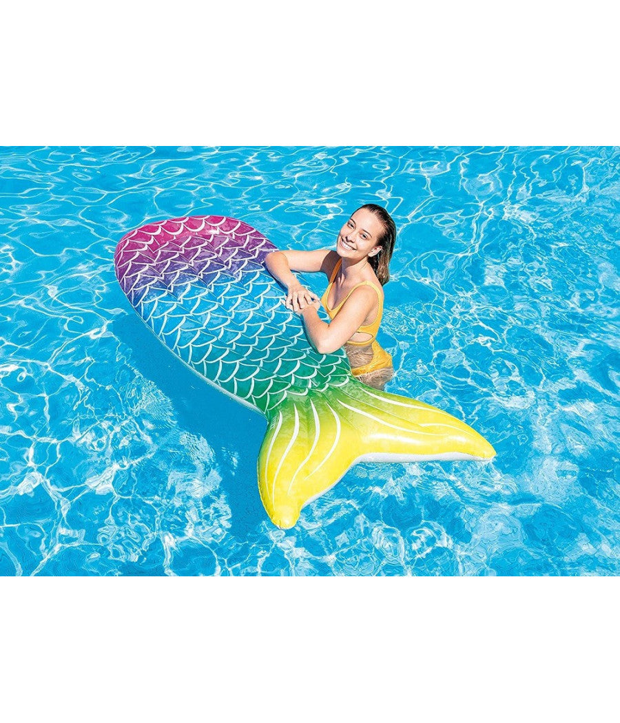 Materassino Design Coda Sirena Multicolor 178x71x18 Cm Gonfiabile Piscina 58788         