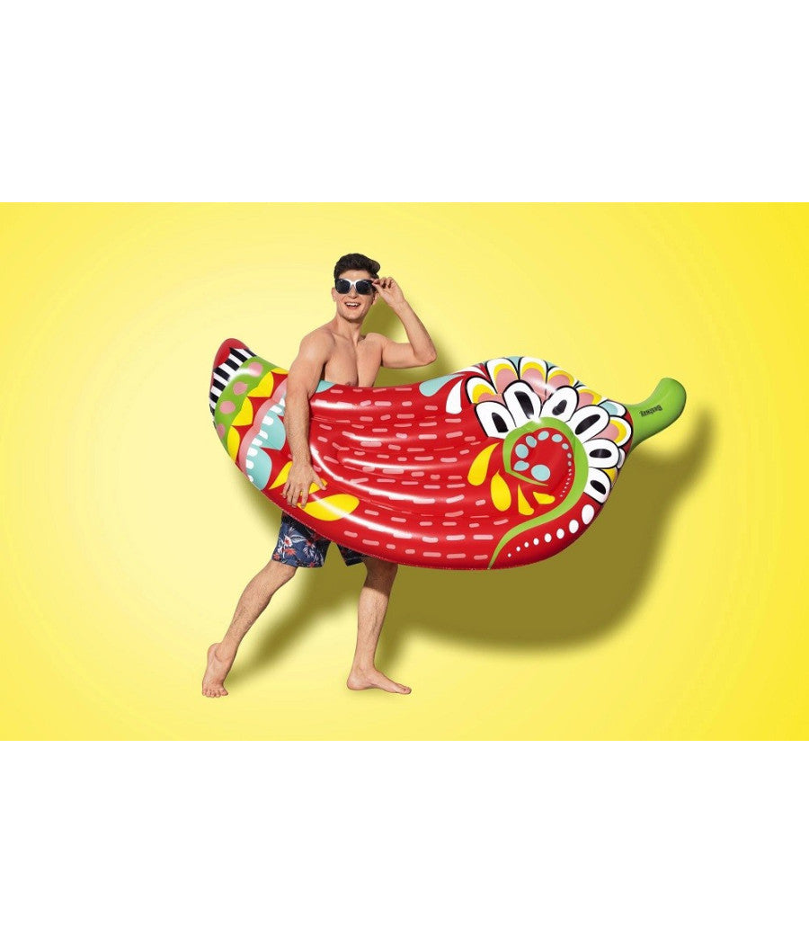 Materassino Fashion Peperoncino Ispirazione Azteca 195x99 Cm Mare Piscina 43490         