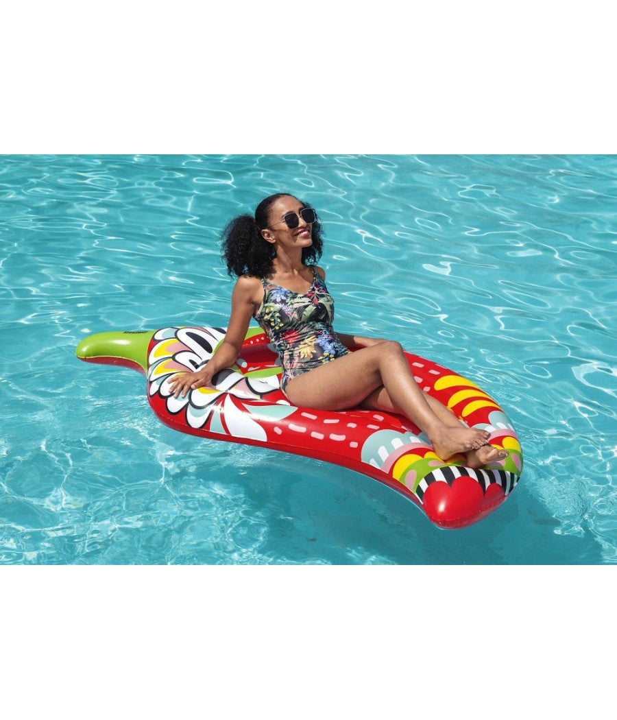 Materassino Fashion Peperoncino Ispirazione Azteca 195x99 Cm Mare Piscina 43490         