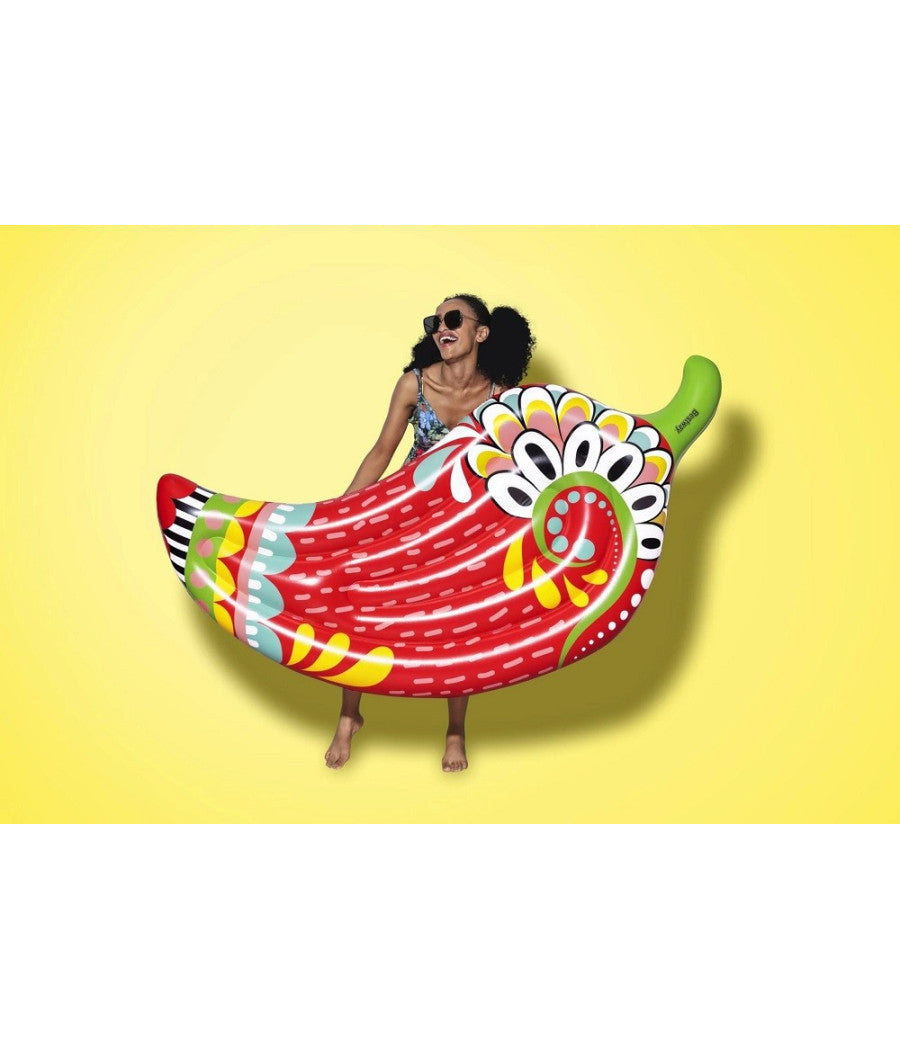 Materassino Fashion Peperoncino Ispirazione Azteca 195x99 Cm Mare Piscina 43490         