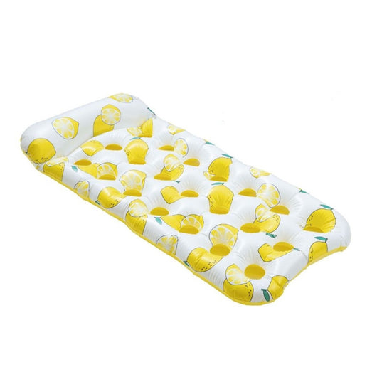 Trade Shop - Materassino Galleggiante Gonfiabile Con Poggiatesta Piscina Design Limoni 180x88cm 628530 -