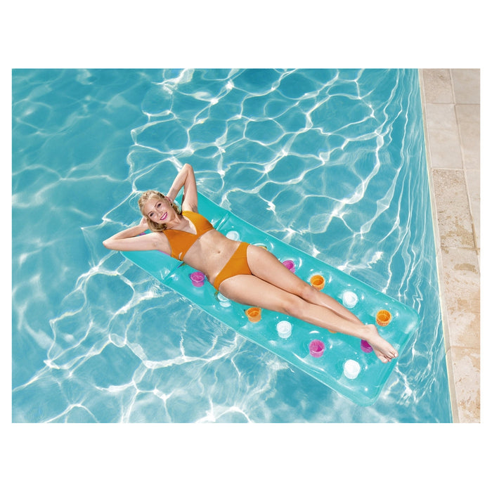 Trade Shop - Materassino Gonfiabile 18 Buchi Fashion Mare Piscina Traparente Colorato 188x71cm 019951 -