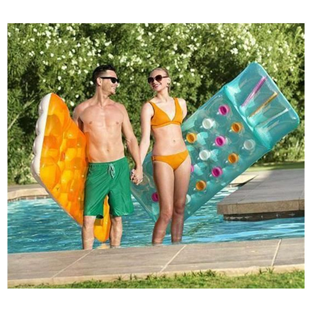 Trade Shop - Materassino Gonfiabile 18 Buchi Fashion Mare Piscina Traparente Colorato 188x71cm 019951 -