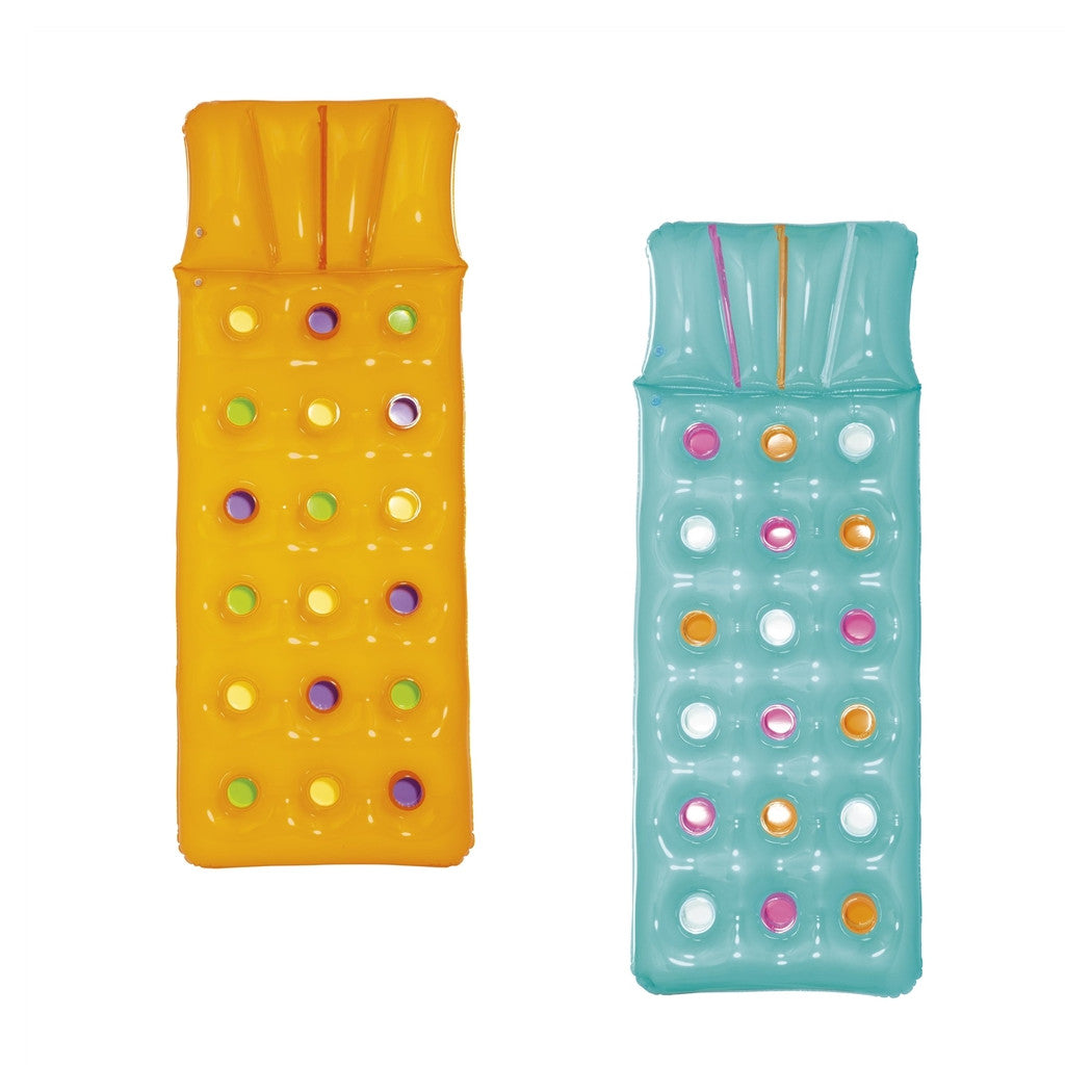 Trade Shop - Materassino Gonfiabile 18 Buchi Fashion Mare Piscina Traparente Colorato 188x71cm 019951 -