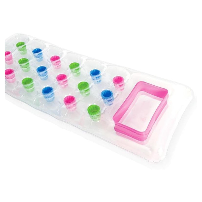 Trade Shop - Materassino Gonfiabile 188x71cm Trasparente Con 18 Fori Materasso Piscina Mare 019966 -