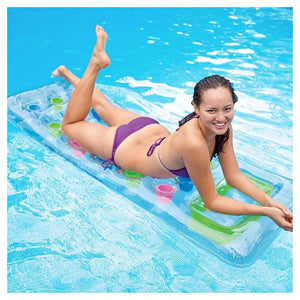 Trade Shop - Materassino Gonfiabile 188x71cm Trasparente Con 18 Fori Materasso Piscina Mare 019966 -