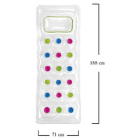 Trade Shop - Materassino Gonfiabile 188x71cm Trasparente Con 18 Fori Materasso Piscina Mare 019966 -