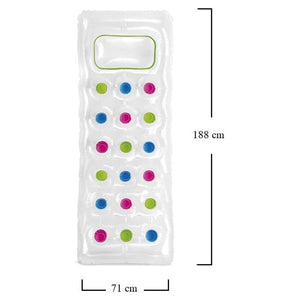 Trade Shop - Materassino Gonfiabile 188x71cm Trasparente Con 18 Fori Materasso Piscina Mare 019966 -