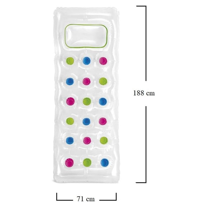 Trade Shop - Materassino Gonfiabile 188x71cm Trasparente Con 18 Fori Materasso Piscina Mare 019966 -
