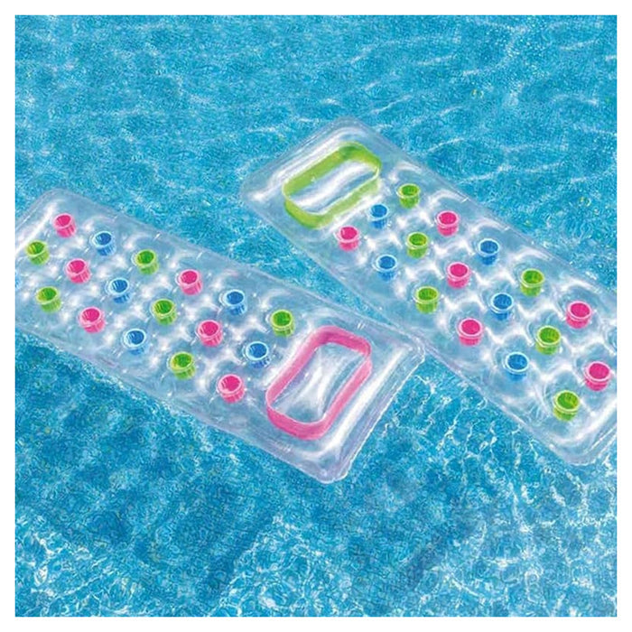 Trade Shop - Materassino Gonfiabile 188x71cm Trasparente Con 18 Fori Materasso Piscina Mare 019966 -