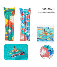 Materassino Gonfiabile Air Mat Multicolor 2 Tubi 183 X 69 Cm Fantasie Ass. 44033         