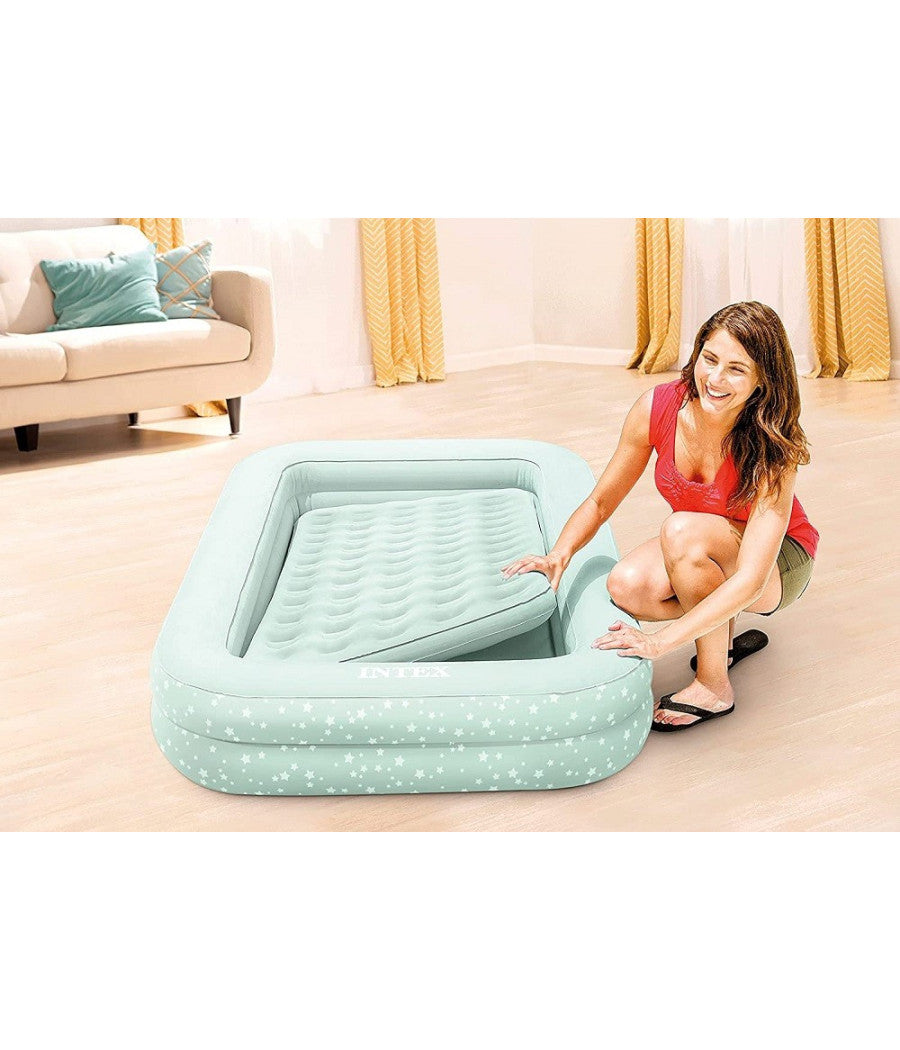 Materassino Gonfiabile Baby Con Pompa Manuale Pvc 107x168x25cm Per Bambini 66810         