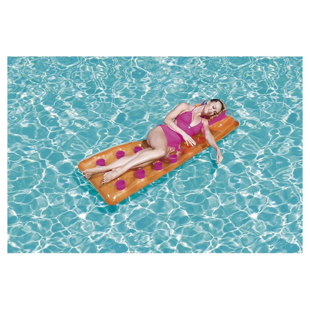 Trade Shop - Materassino Gonfiabile Con Cuscino 18 Buchi 188x71 Cm 3 Colori Estate Piscina Mare 43015 -