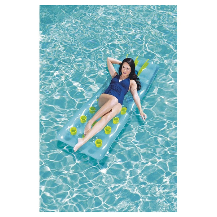 Trade Shop - Materassino Gonfiabile Con Cuscino 18 Buchi 188x71 Cm 3 Colori Estate Piscina Mare 43015 -