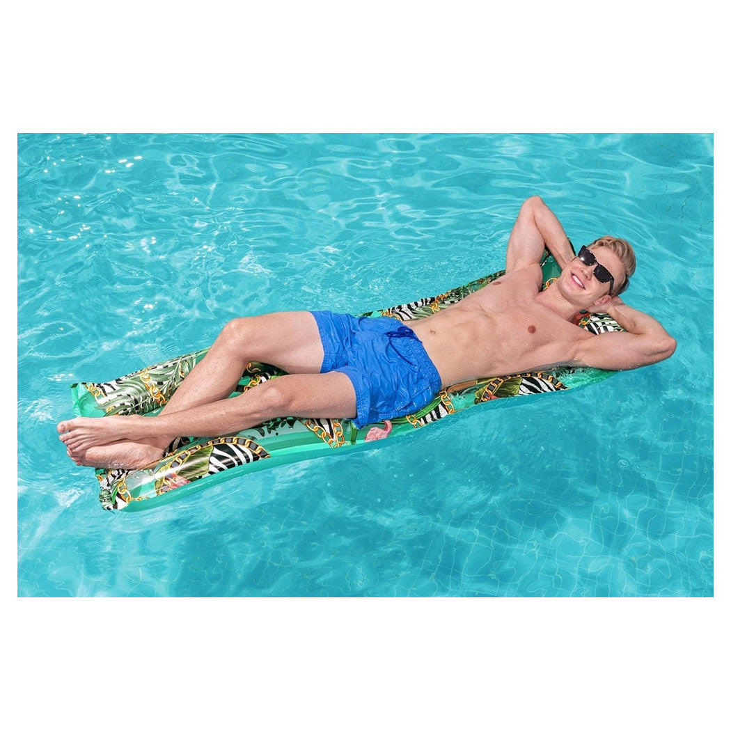 Trade Shop - Materassino Gonfiabile Fantasia Floreale 183x69cm Per Mare Spiaggia Piscina 019962 -