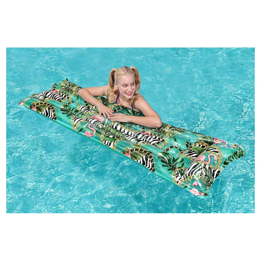 Trade Shop - Materassino Gonfiabile Fantasia Floreale 183x69cm Per Mare Spiaggia Piscina 019962 -