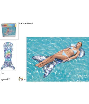 Materassino Gonfiabile Fashion Coda A Sirena Iridescente 193x101cm Piscina 43413         